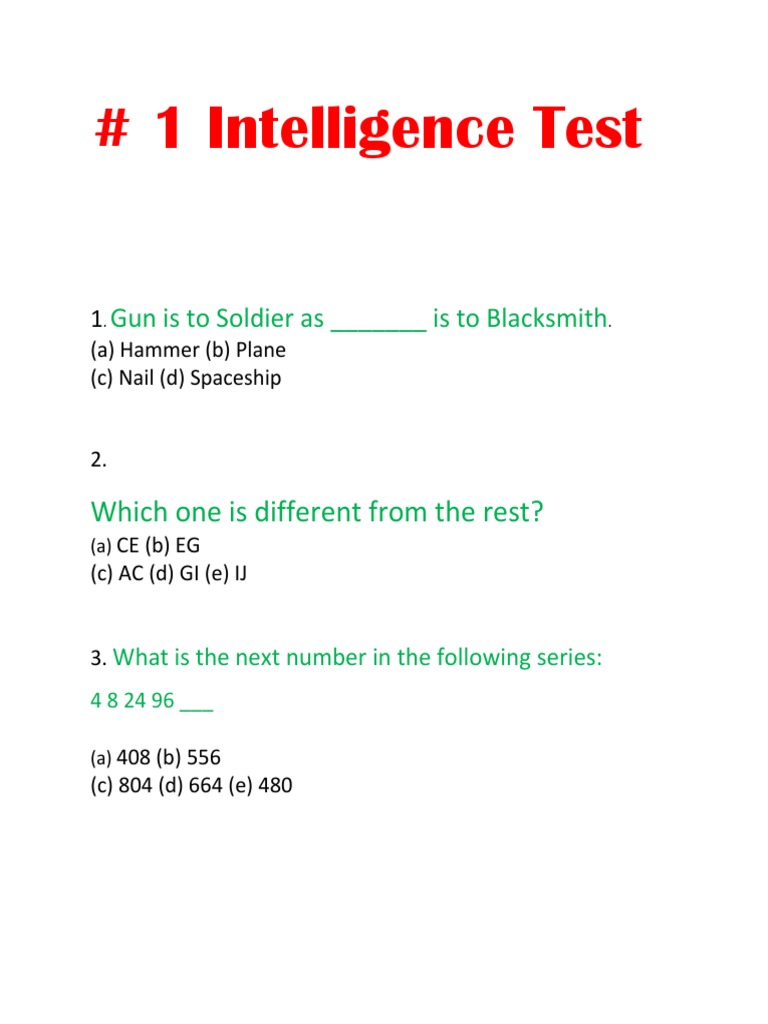 1 Intelligence Test Pdf Domestication Ethnobiology