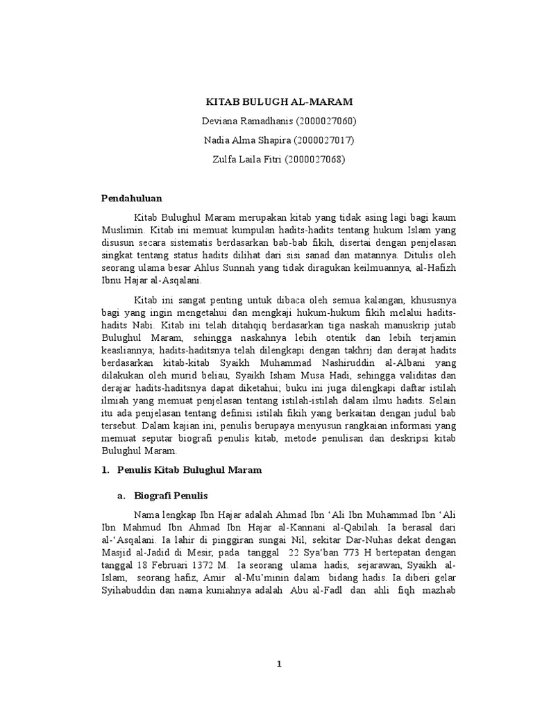 Kitab Bulugh Al Maram | PDF