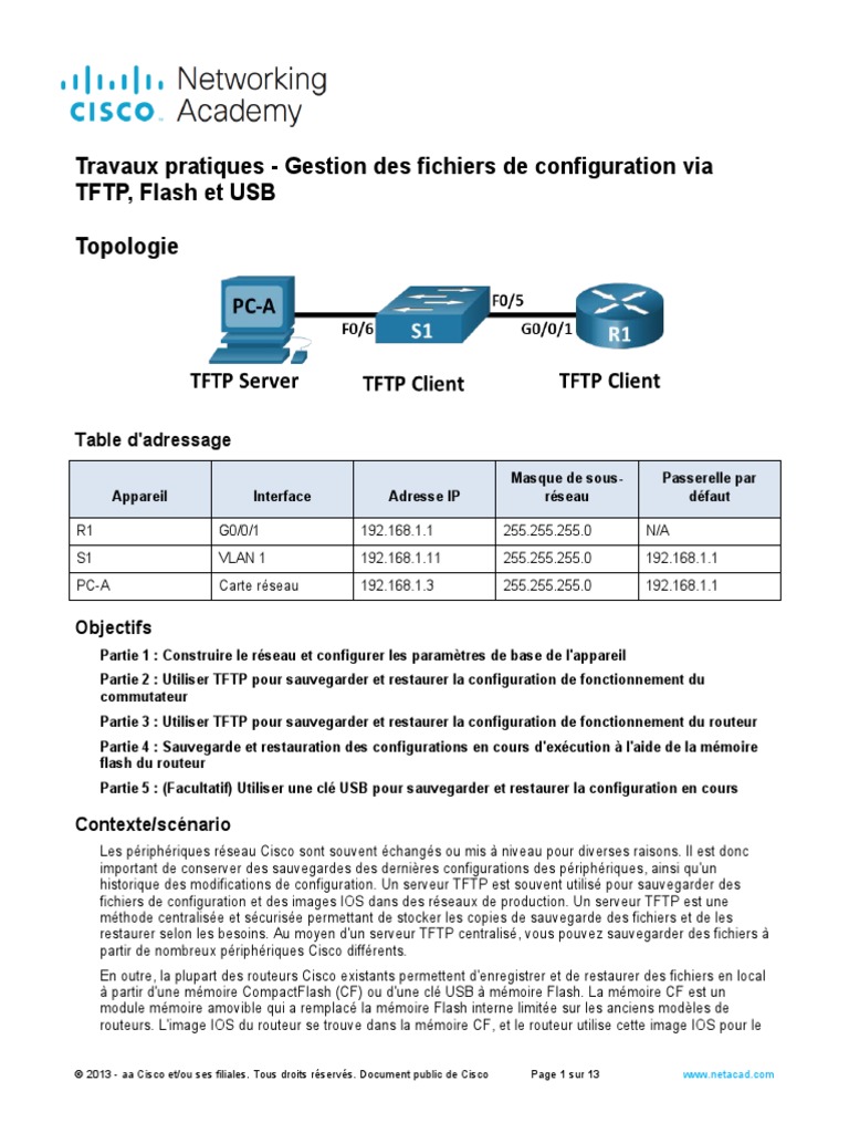 10.6.12 Lab - Use TFTP, Flash, and USB To Manage Configuration Files ...
