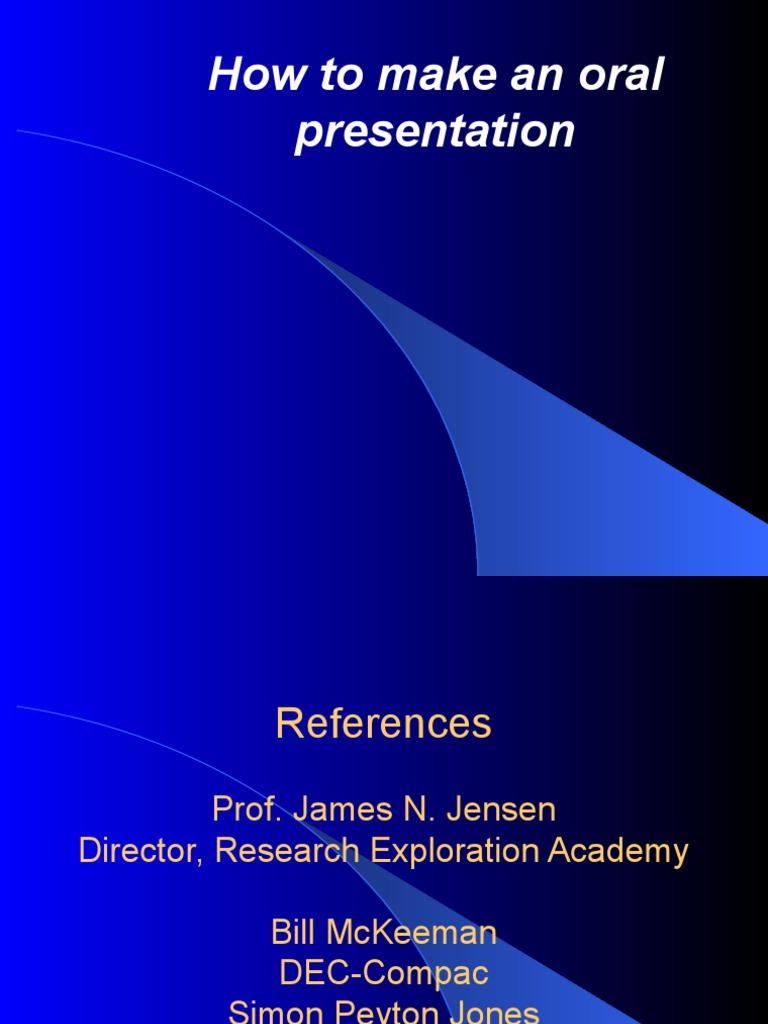 What Should An Oral Presentation Include