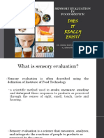 Lecture 9 - Sensory Evaluation in Food Service