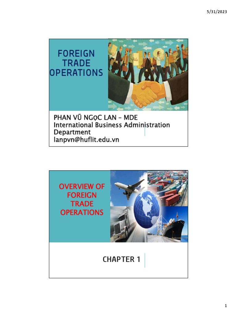 Chapter 1 - Overview of Foreign Trade Operations | PDF | Business