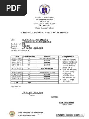 NLC Class Schedules (2)