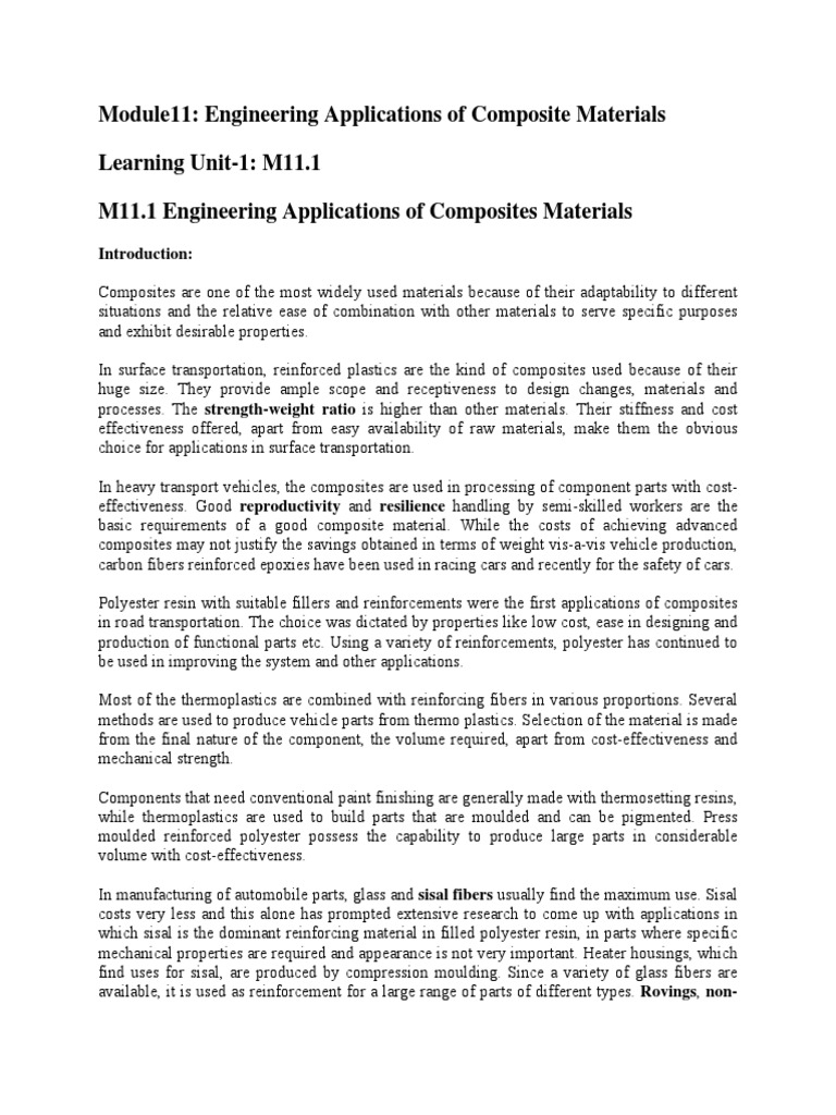 Engineering Composites in Transport | PDF | Composite Material | Fibre ...