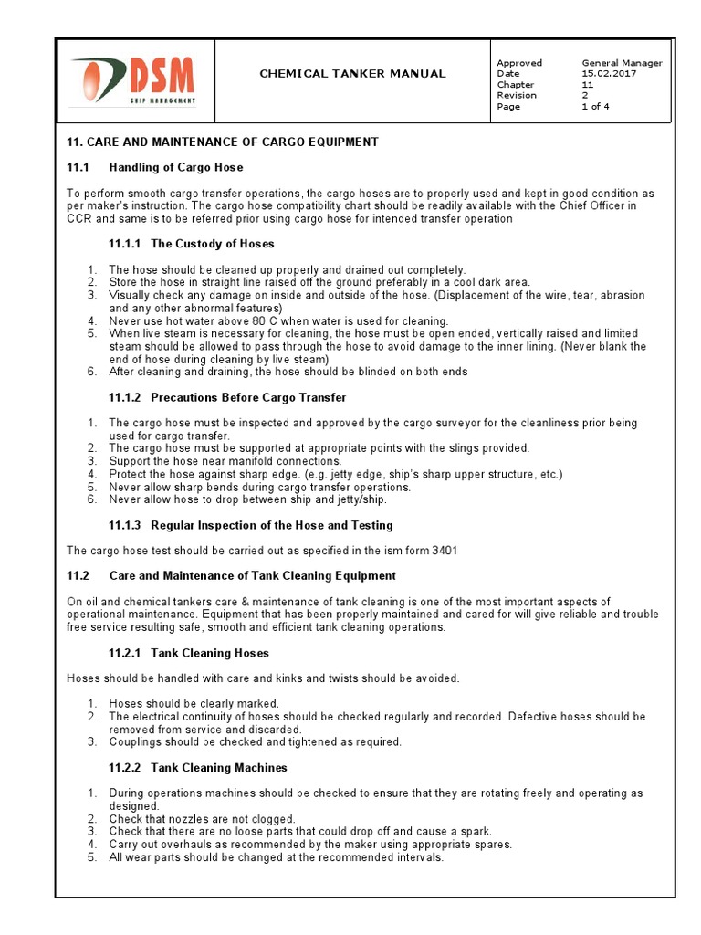 Cargo Equipment Maintenance Guidelines | PDF | Pump | Valve