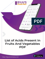 Acids in Fruits and Vegetables List | PDF | Acid | Fruit