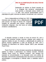 Fale Sobre A História Da Alfabetização de Adultos No Brasil