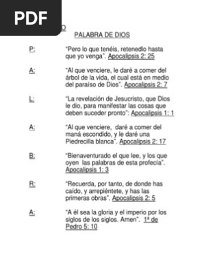 Acrostico Palabra De Dios 13 1 Libro De Revelacion Creencia Religiosa Y Doctrina