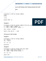 Statistics and Analytics - Unit 4 - Python Experiments 1