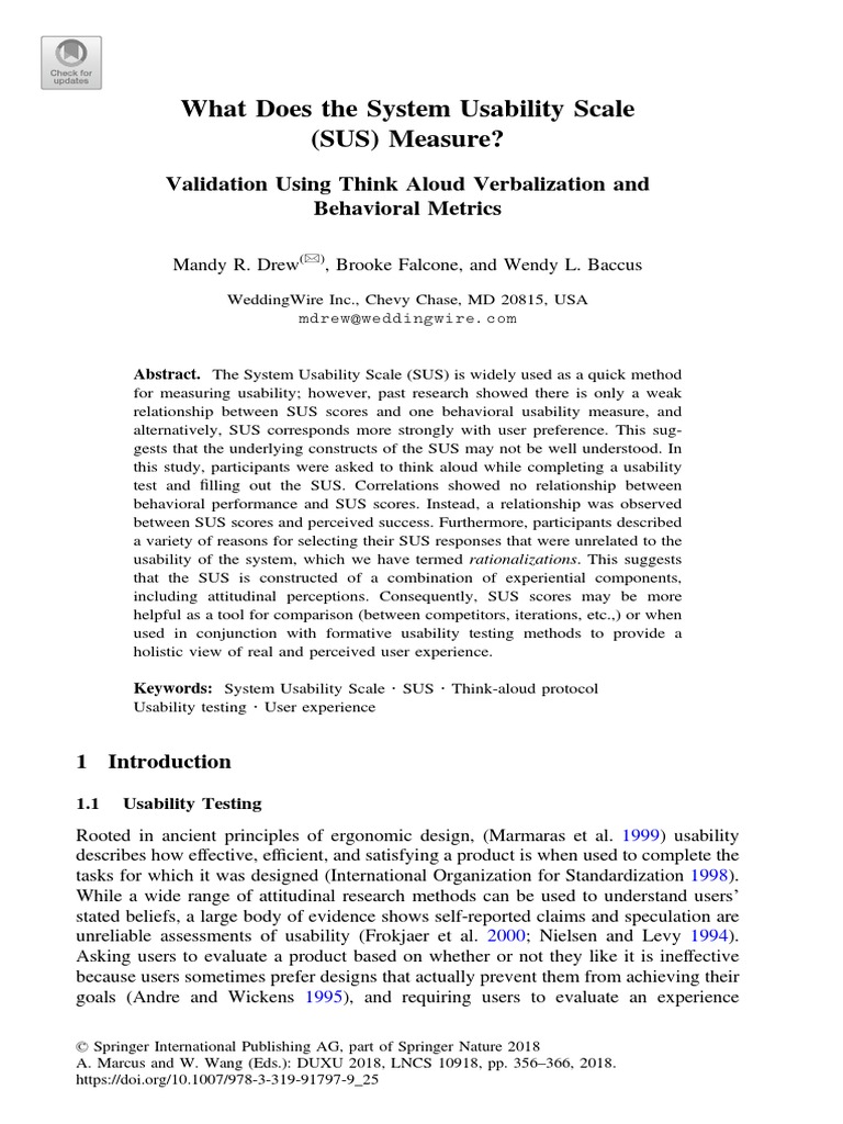 What does the system usability scale sus measure validation using