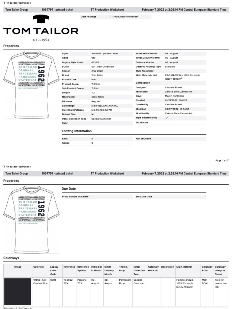 Printed t shirt TT Production Worksheet En PDF Textiles Yarn