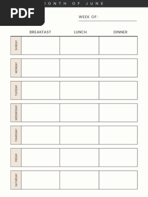 Beige Simple Printable Meal Planner 