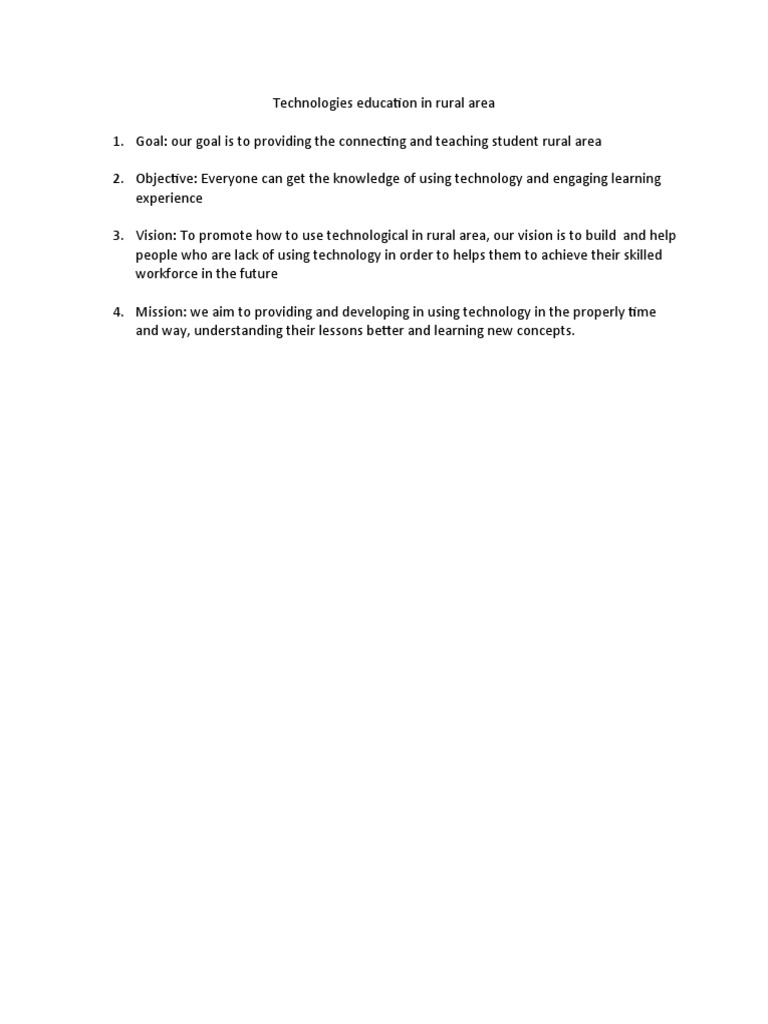 Enhancing Tech Education in Rural Areas | PDF