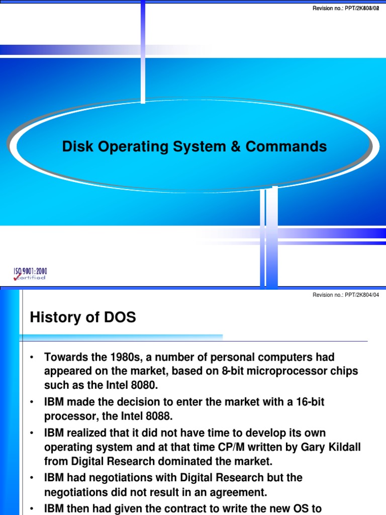 05 Disk Operating System | PDF | Dos | Computer File