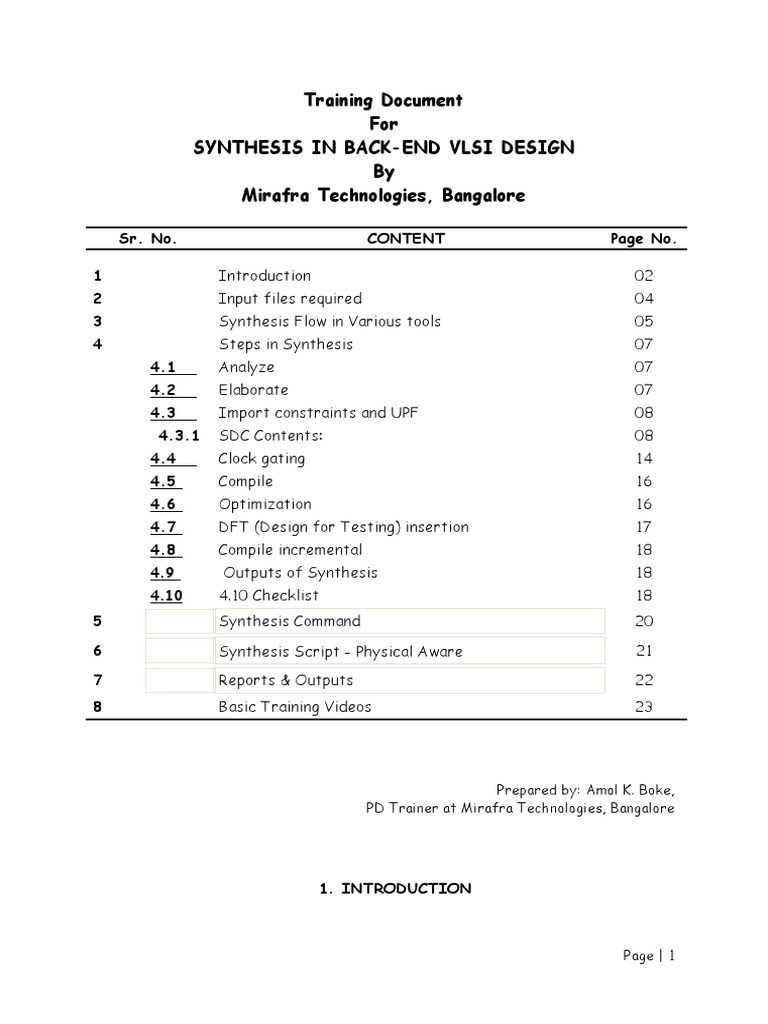 Back-End VLSI Design Synthesis Guide | PDF | Logic Synthesis ...