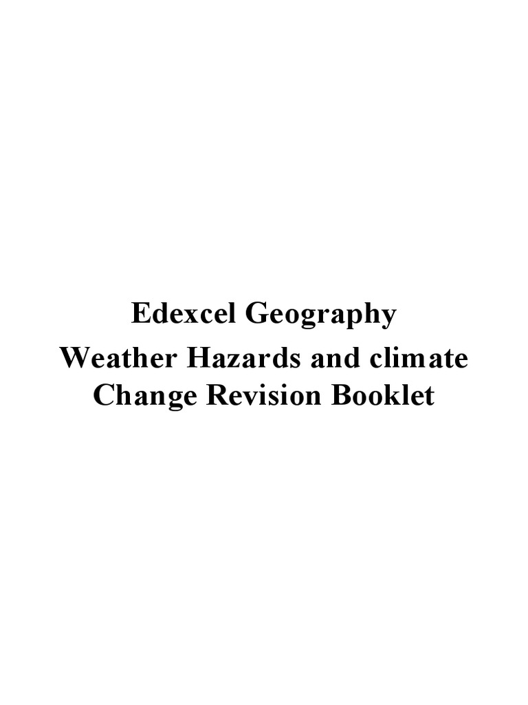 Edexcel Geography Weather Hazards and Climate Change Revision Booklet PDF