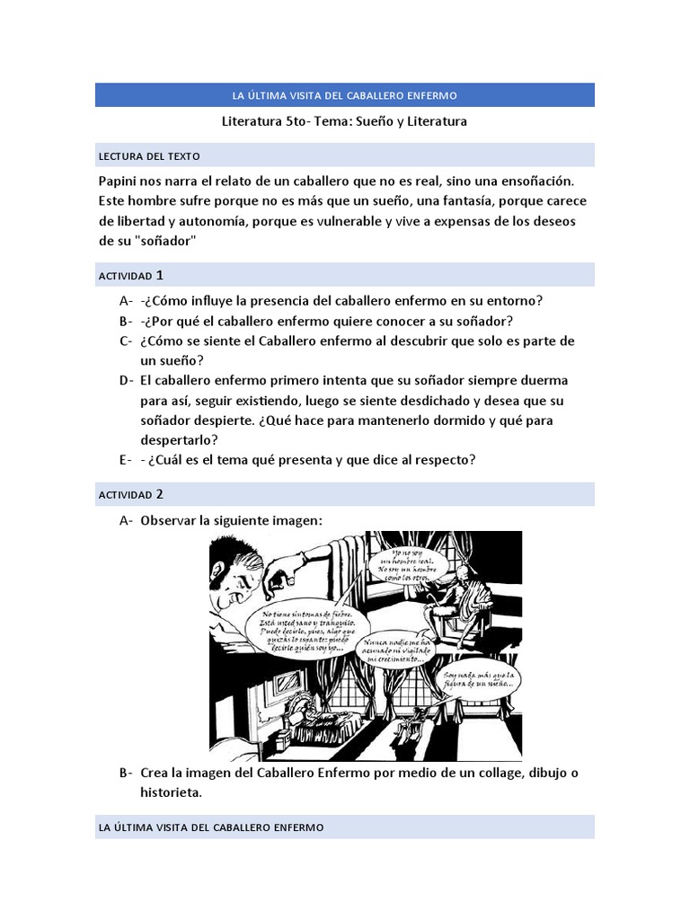 10 La Última Visita Del Caballero Enfermo PDF Sueño Dormir