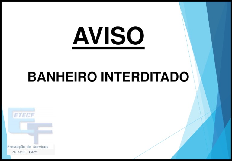 Aviso de Banheiro Interditado | PDF