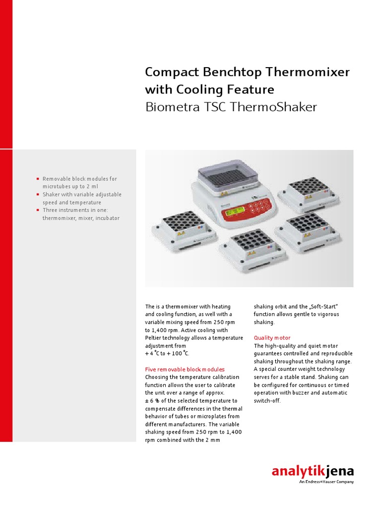 Compact Biometra TSC ThermoShaker | PDF | Temperature | Thermodynamics