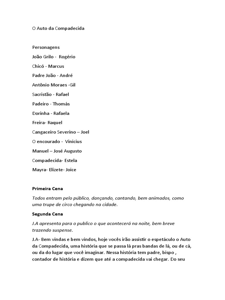 O Auto Da Compadecida ADAPTADO PDF