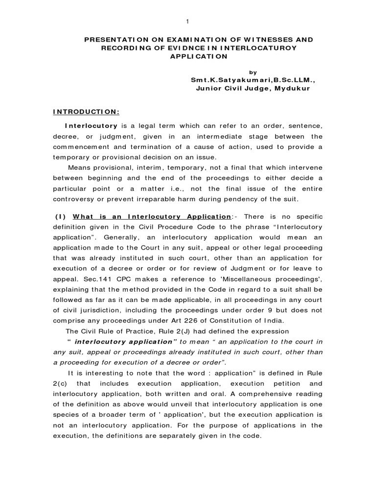 Examination Of Witnesses Recording Of Evidence In Ias Smt K Satya