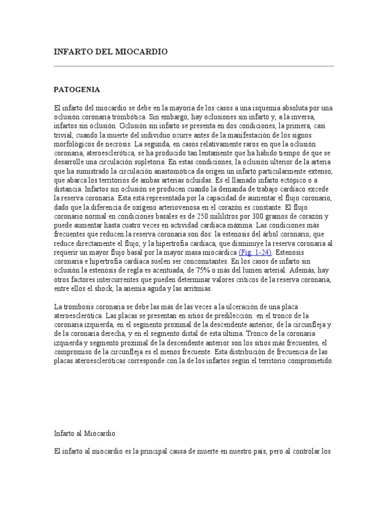 Infarto al Miocardio: Causas y Prevención | PDF | Infarto de miocardio ...