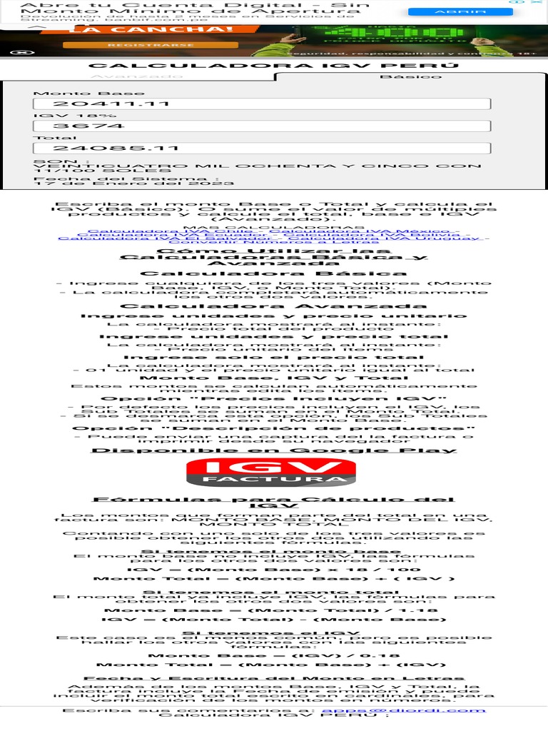 The Ultimate Guide to Calculadora IGV: Understanding Peru's Value-Added Tax