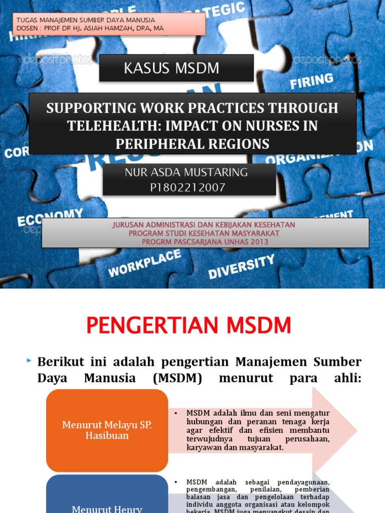 Kasus MSDM Supporting Work Practices Through Telehealth | PDF