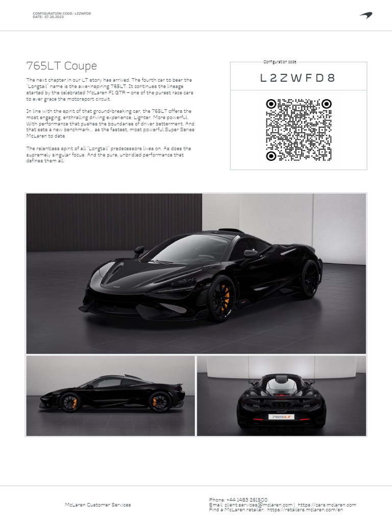 McLaren 765LT Order L2ZWFD8 Summary 2023-07-30 | PDF | Private ...
