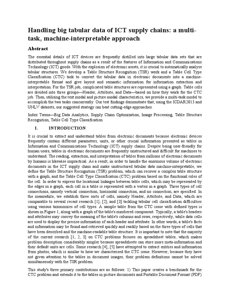 Handling Big Tabular Data of ICT Supply Chains A Multi Task Machine ...
