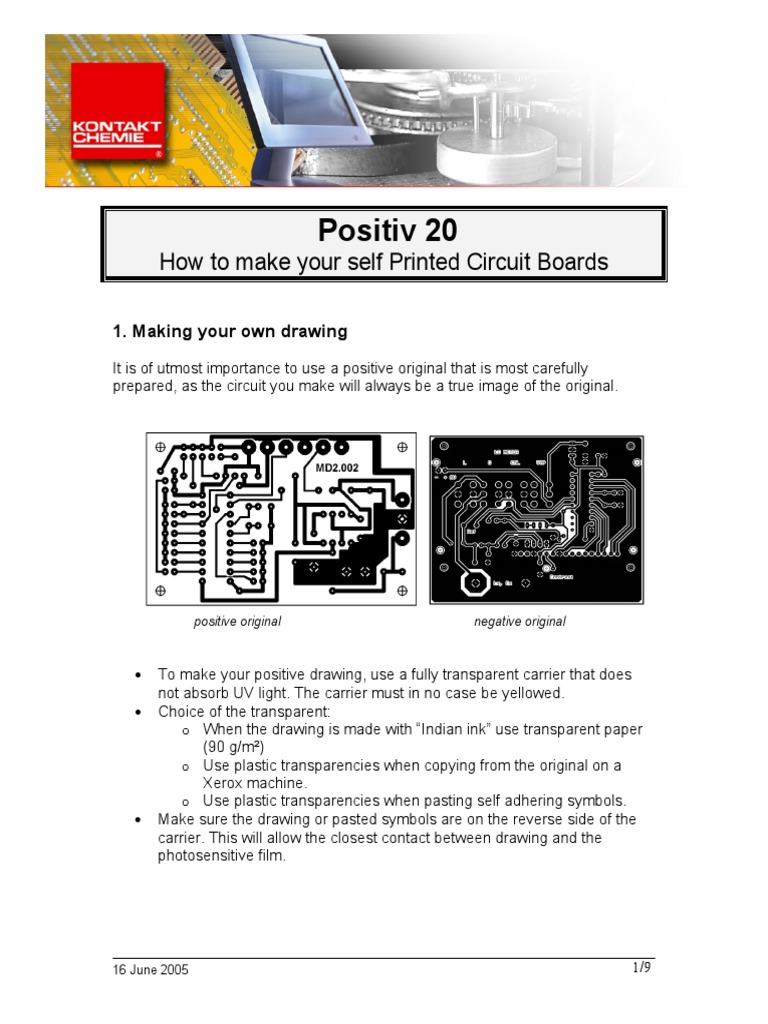 Positiv 20 Instructions | PDF | Ultraviolet | Industrial Processes