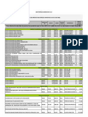 Lista de Precios Adh Julio 15 de 2023, PDF, Color