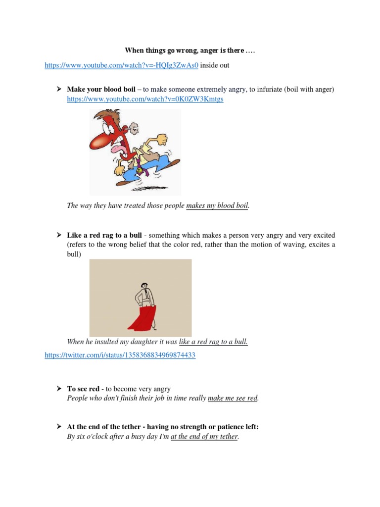 Anger Idioms Pdf Anger Psychology