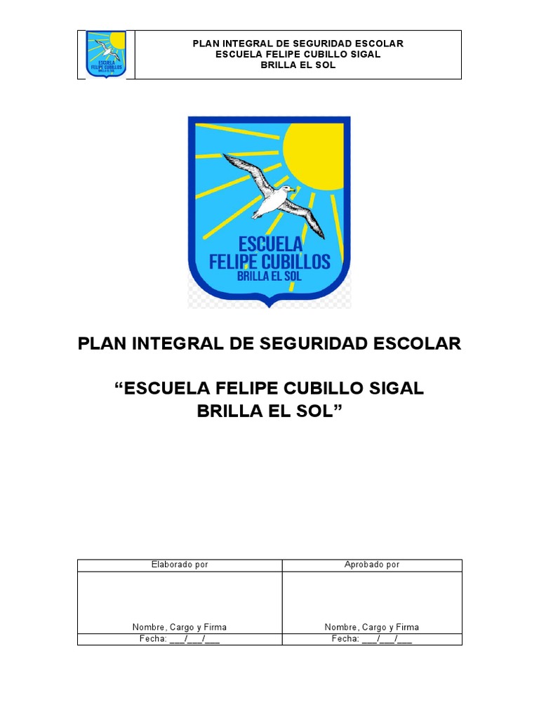 Plan Integral de Seguridad Escolar | PDF | Emergencia | Riesgo