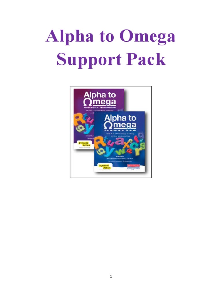 Alpha To Omega Support Booklet PDF