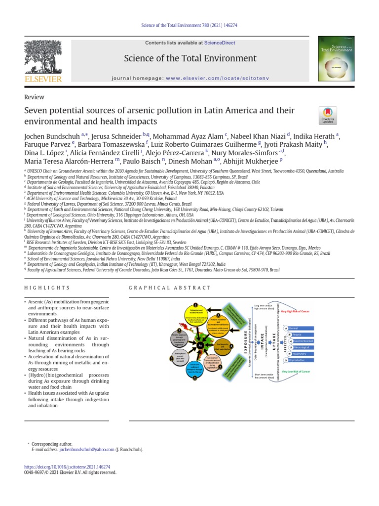 Seven Potential Sources of Arsenic Pollution in Latin America and Their ...