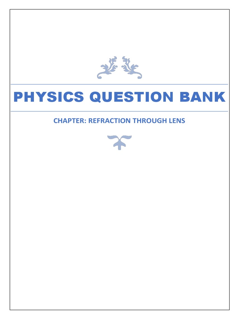Icse Gr10 Refraction Through Lens Pdf