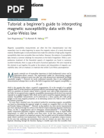 Tutorial: A Beginner 'S Guide To Interpreting Magnetic Susceptibility Data With The Curie-Weiss Law