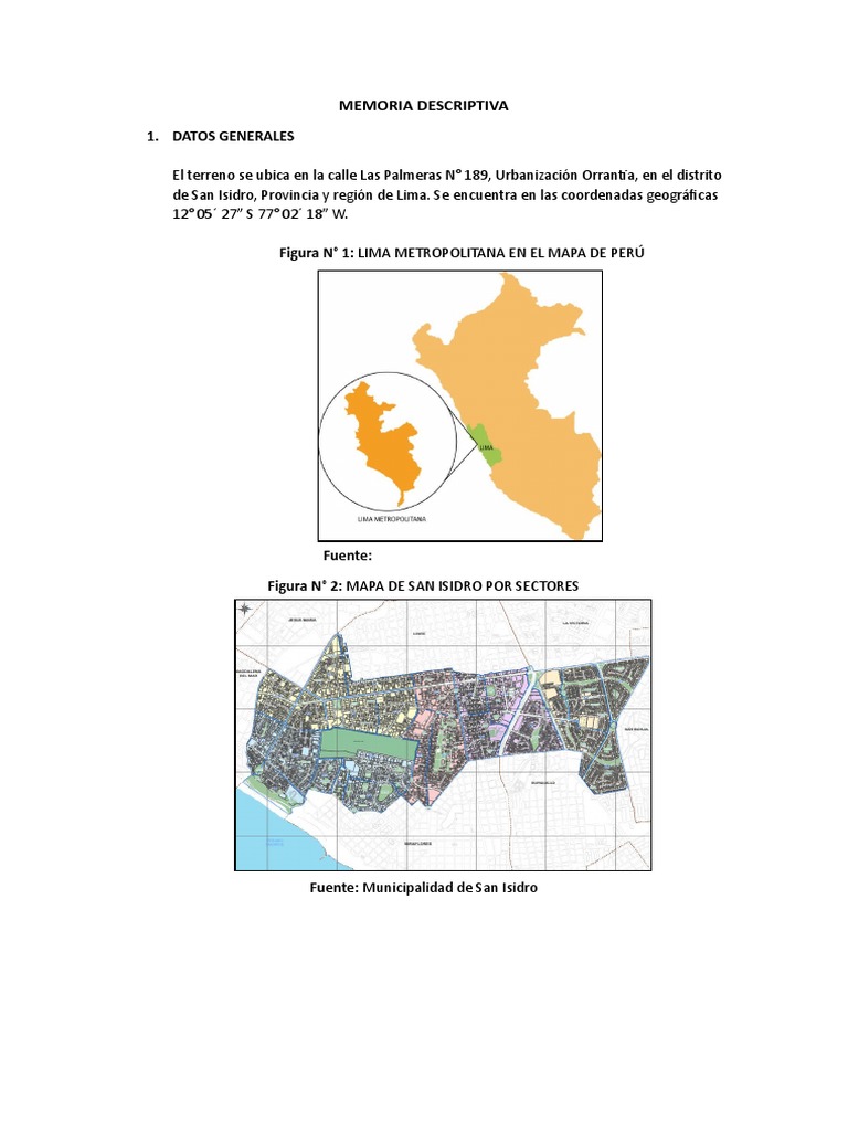 Mapa y Descripción de San Isidro | PDF