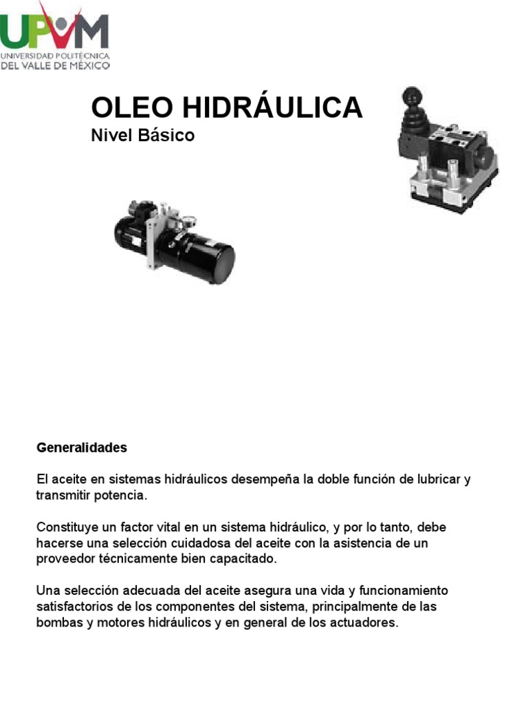 Presentacion Hidraulica | PDF | Bomba | Pascal (Unidad)