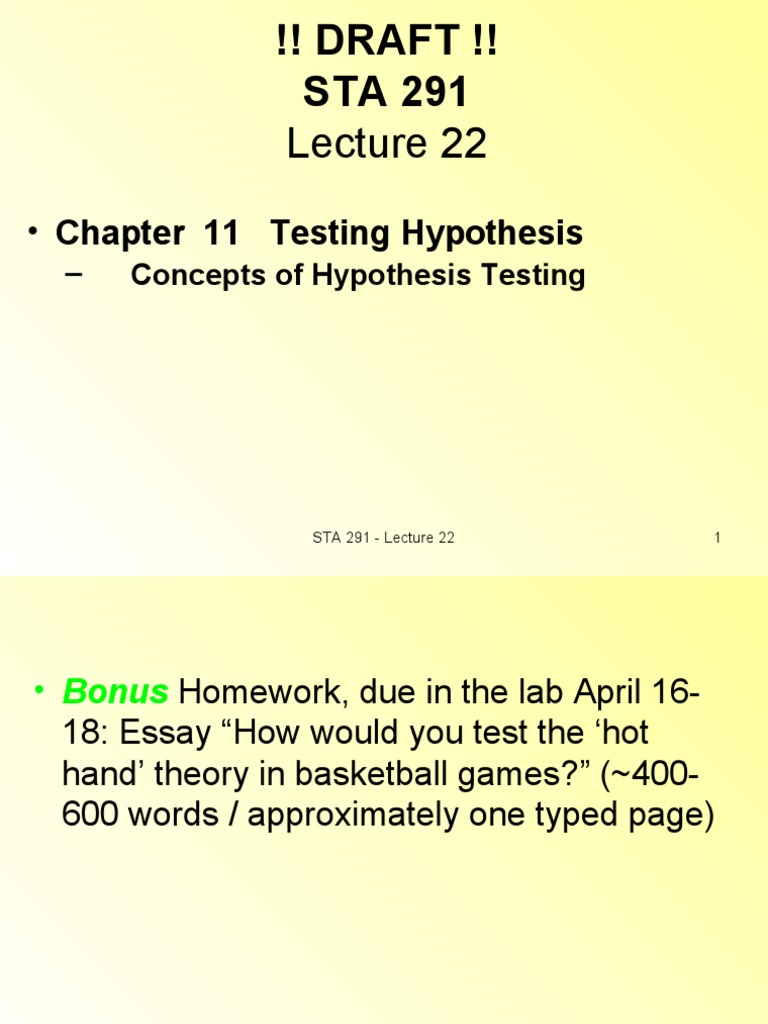 Chapter 11 Testing Hypothesis | PDF | Type I And Type Ii Errors | P Value