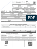 Declaración de Mercancías de Importación: Hoja: 1