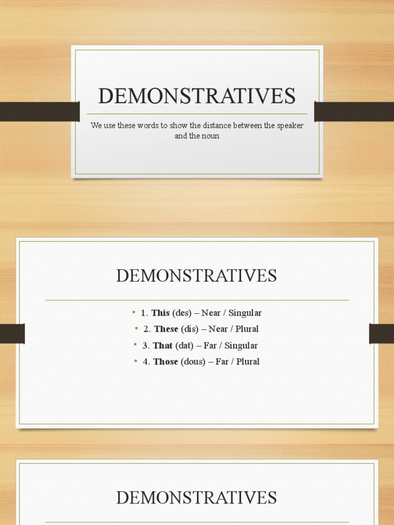Understanding Demonstratives in English | PDF