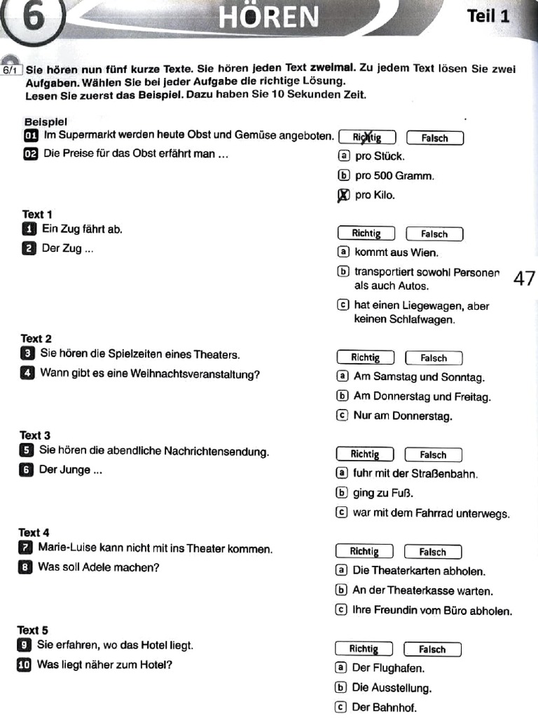 B1 Hören Prüfung Fr. Heba Kamel | PDF
