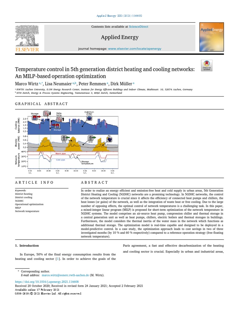 Temperature Control in 5th Generation District Heating and Cooling ...