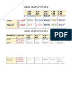 Jadual Kelas Kafa Tahun 1 Dan 2