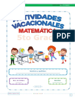 Actividades Vacacionales - Matemática 2023 - Editora Quipus Perú