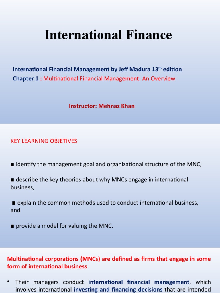Lecture 1.international Finance | PDF | International Business