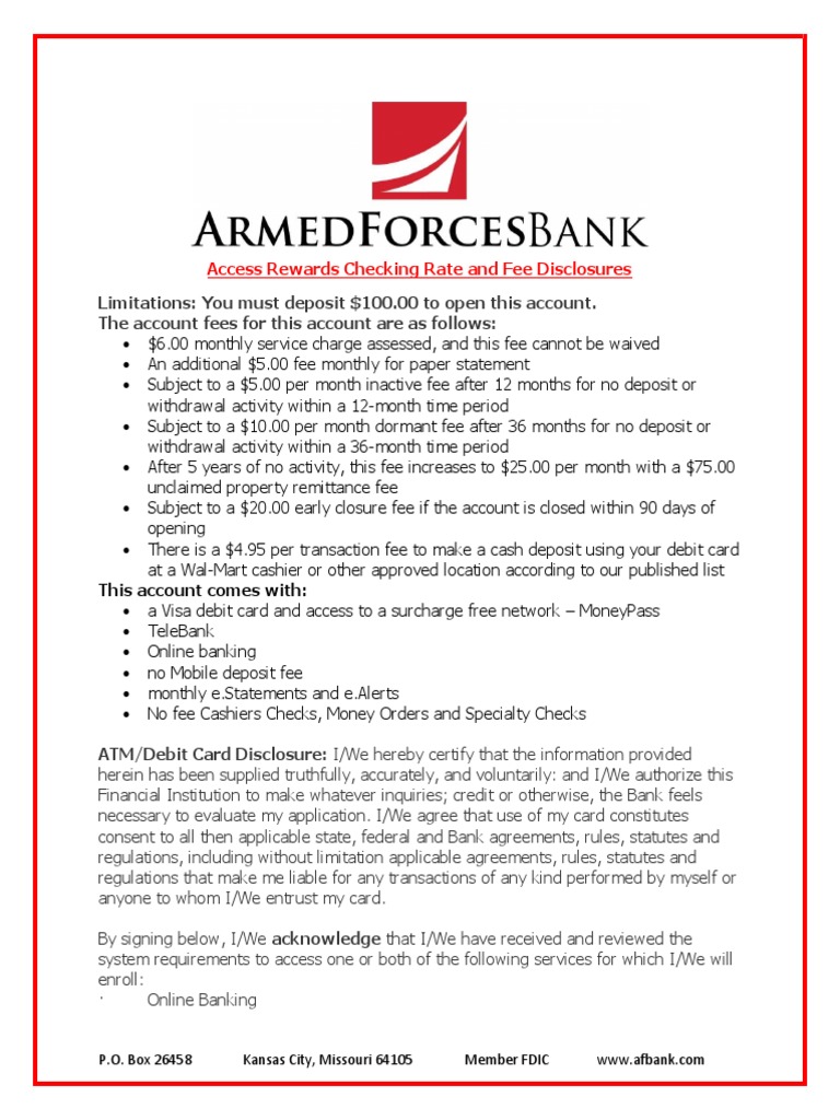 Real AFB Access Rewards Checking GRO Rate and Fee 9122 Final
