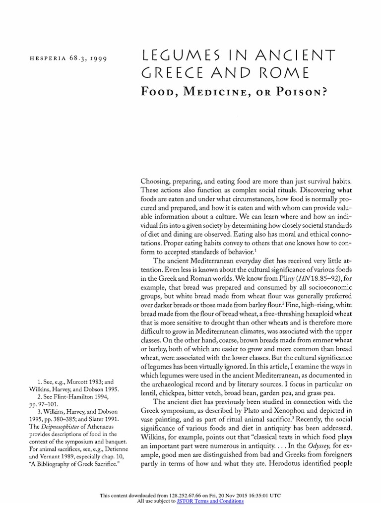 Legumes in Ancient Greece and Rome | PDF | Legume | Crop Rotation